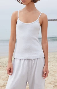 John Galt Light Blue & White Striped Skylar Tank Top