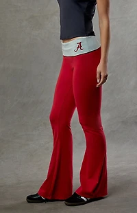 WILD COLLECTIVE Alabama Crimson Tide Fold-Over Flare Yoga Pants