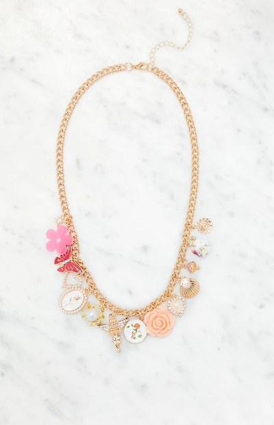 LA Hearts Girly Charm Necklace