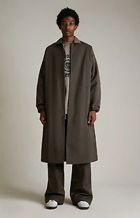 Fear of God ESSENTIALS Brown Textured Nylon Trench Coat