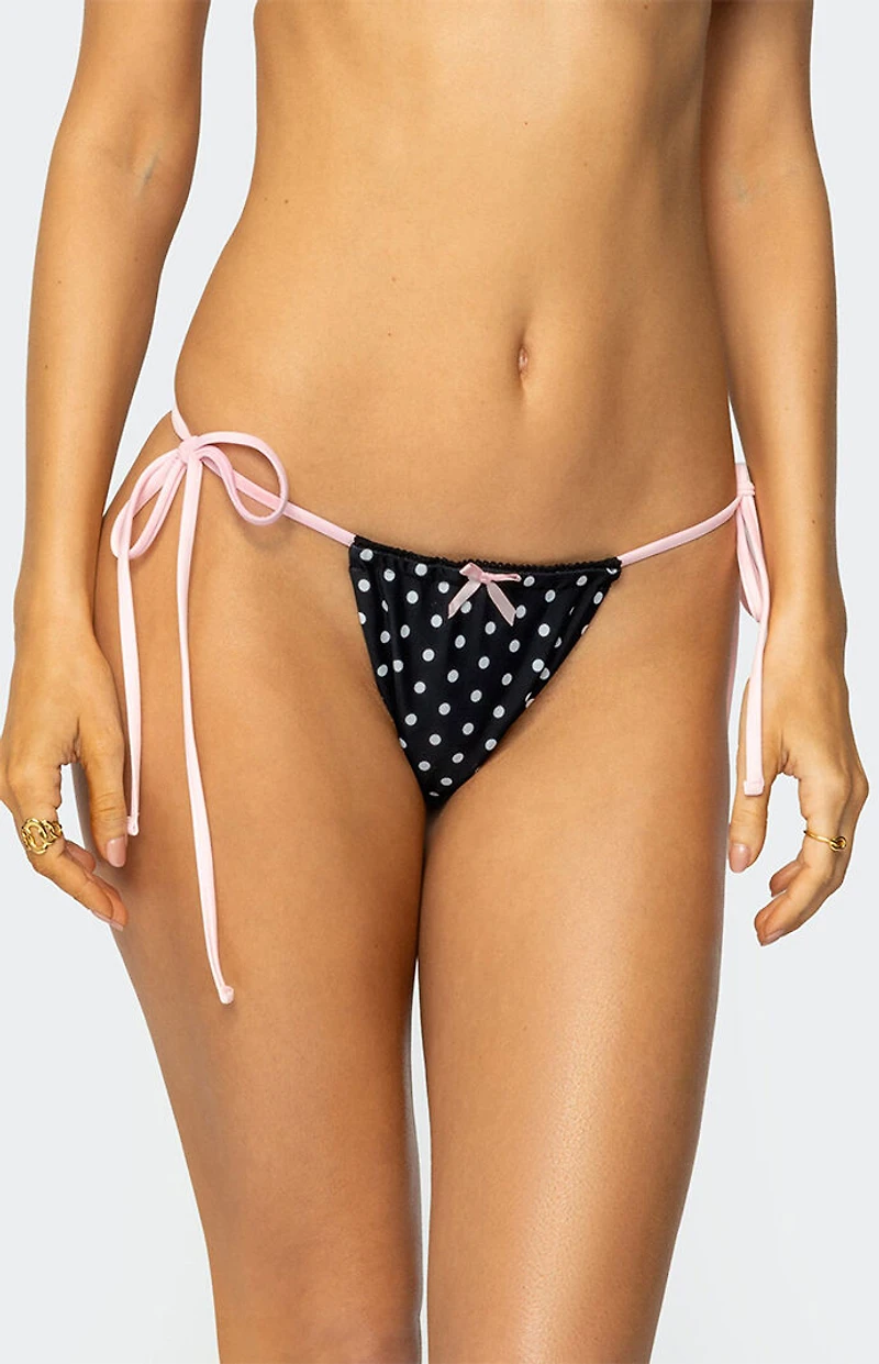 Edikted Leigh Polka Dot String Bikini Bottom