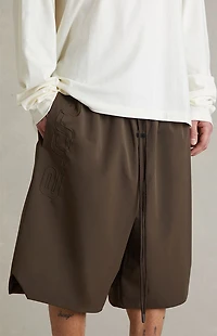 Fear of God ESSENTIALS Brown Active Trace Relaxed Shorts