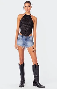 Edikted Sheer Lace Open Back Bodysuit