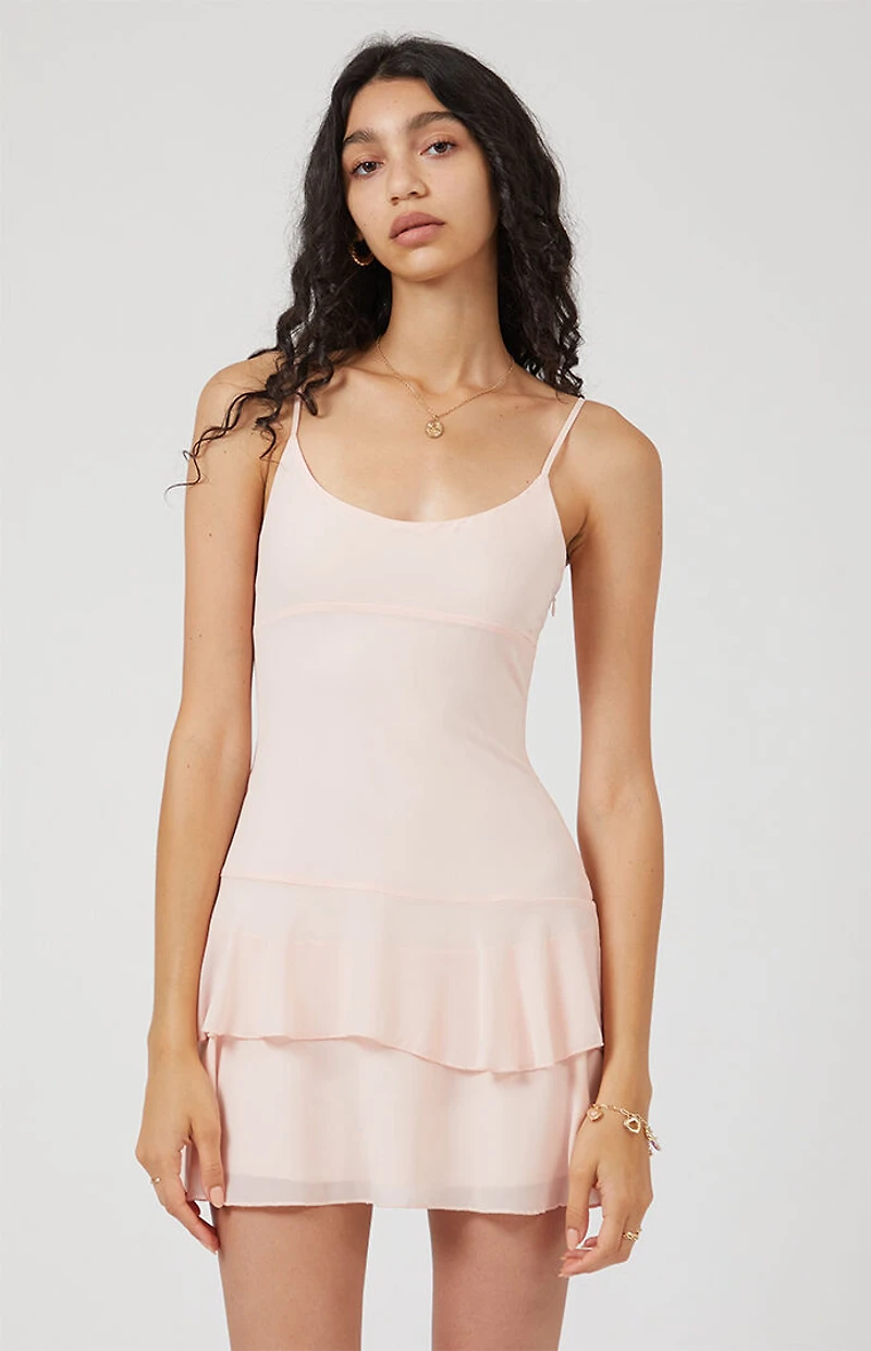 Beverly and Beck Ruffle Tiered Mini Dress