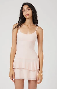 Beverly and Beck Ruffle Tiered Mini Dress