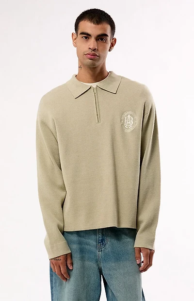 Pacsun Green Le Palais Quarter Zip Polo Sweater