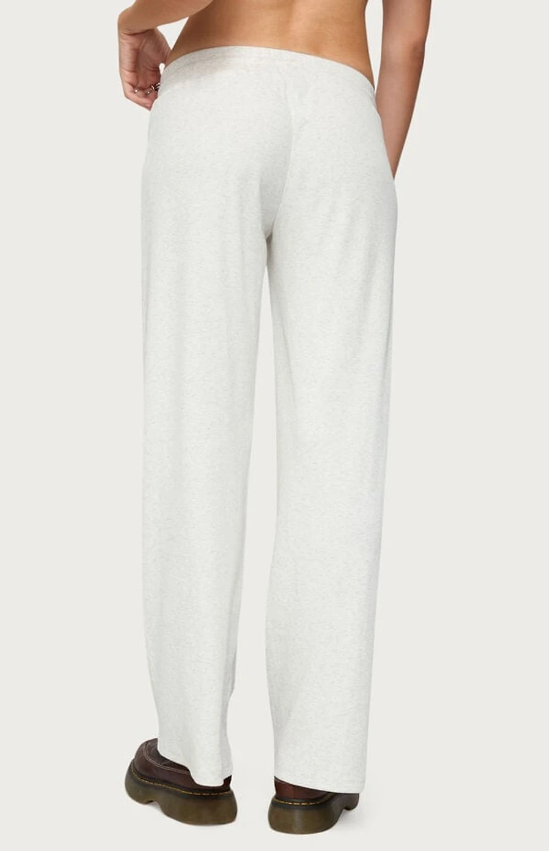 Edikted Cicilia Straight Leg Ribbed Pants