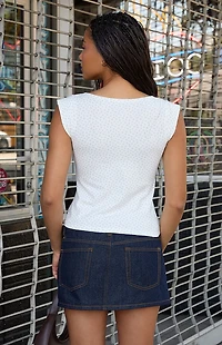 John Galt White Floral Amara Tank Top