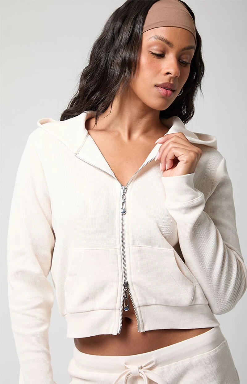 PAC 1980 Active Aspen Waffle Knit Zip Up Hoodie