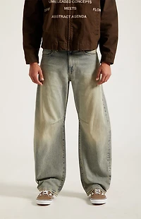 Pacsun Mason Baggy Barrel Jeans Medium Blue Tinted