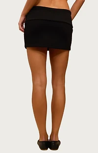 Edikted Nayel Fleece Foldover Mini Skirt