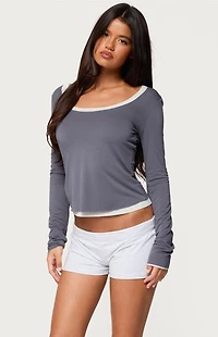 Edikted Orella Contrast Layered Long Sleeve Top