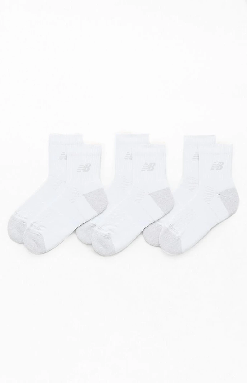 New Balance 3 Pack White Active Quarter Socks