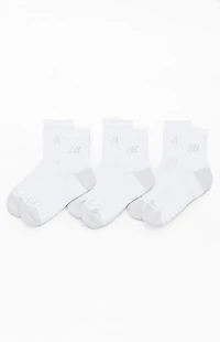 New Balance 3 Pack White Active Quarter Socks