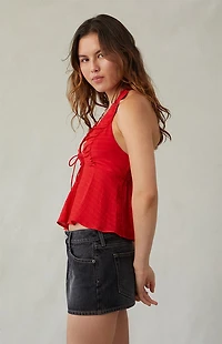 Pacsun Piper Black Contrast Stitch Low Rise Denim Micro Mini Skirt