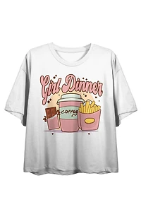 Girl Dinner Chocolate Coffee & Fries Cropped T-Shirt