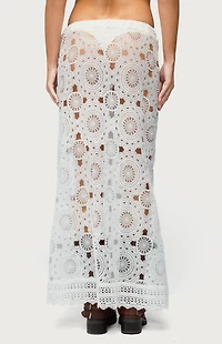 Edikted Milana Slit Sheer Lace Maxi Skirt