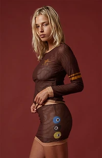 WISH ME LUCK Billiards Mesh Mini Skirt