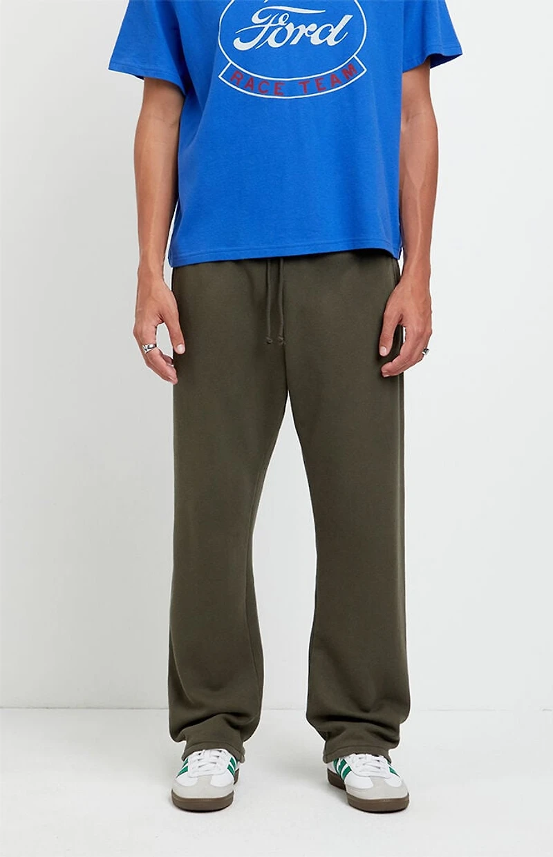 Pacsun Olive Johnny Fleece Straight Sweatpants