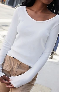 John Galt White Josephine Long Sleeve Top