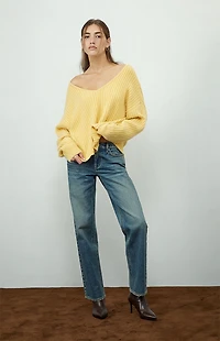 Beverly and Beck Ginger V-Neck Fuzzy Sweater