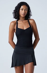 Third Charm Washed Black Slinky Mini Skort