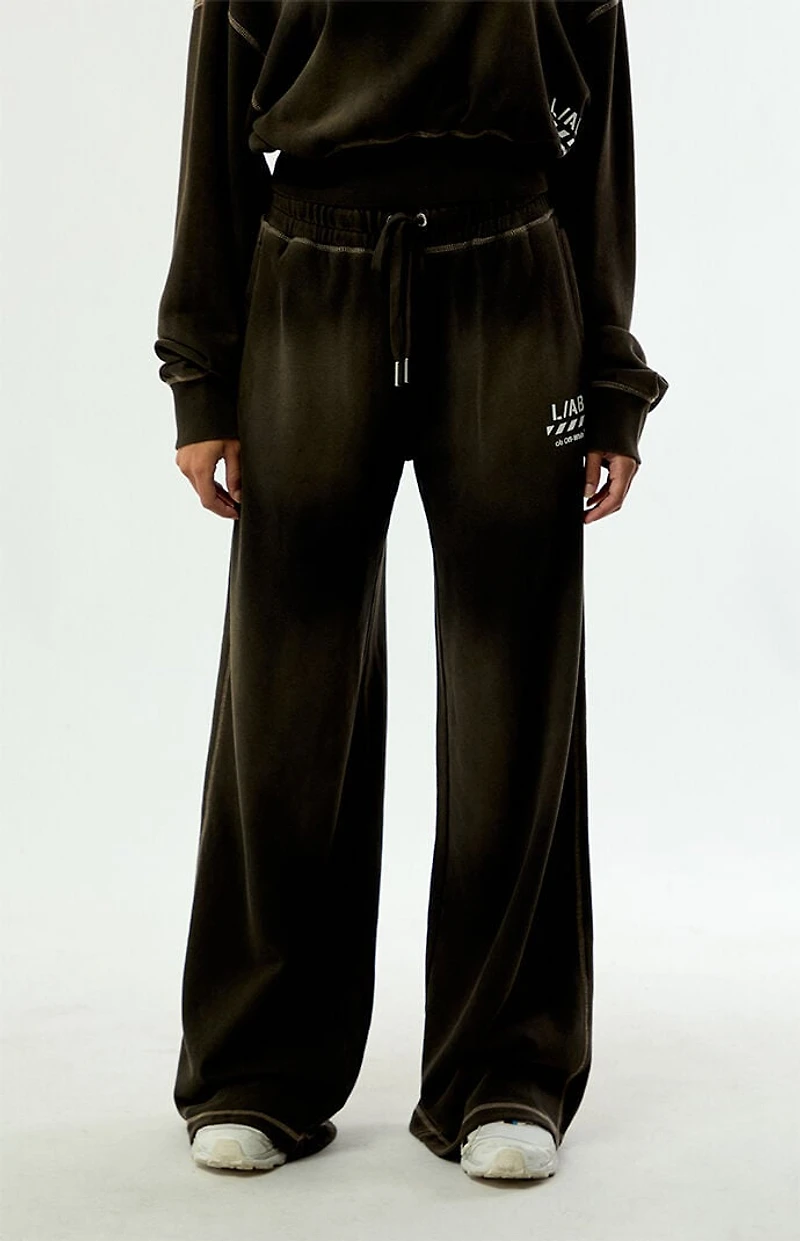 L/AB c/o Off-White Black Wide Leg Baggy Sweatpants