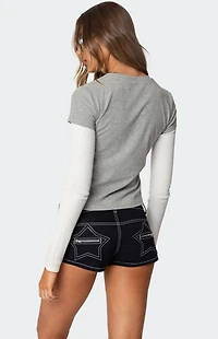 Edikted I Heart Me Layered Long Sleeve T-Shirt