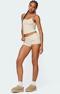 Edikted Kodi Striped Fold Over Shorts