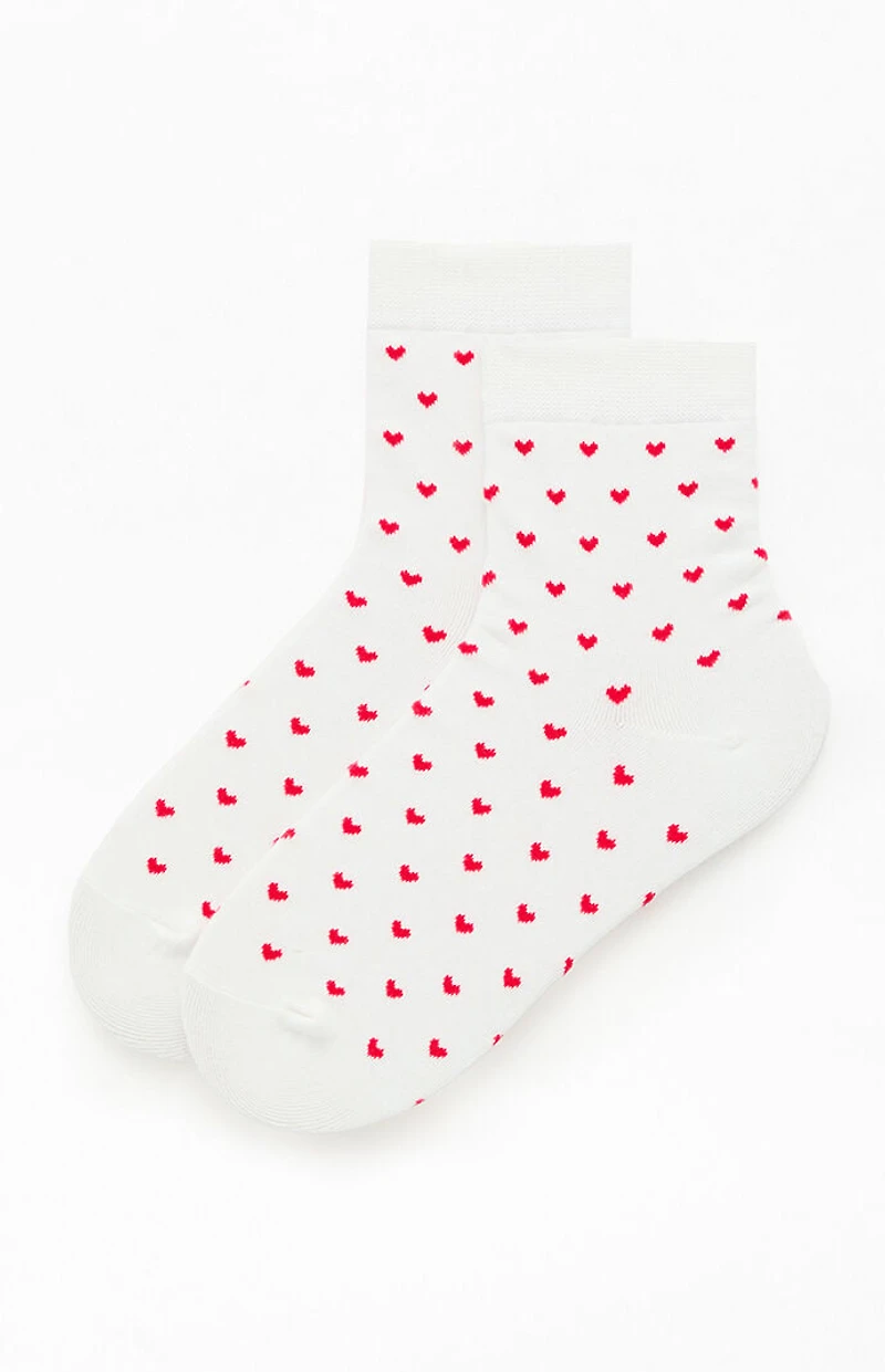 John Galt White & Red Heart Socks