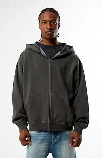 Pacsun Black Vintage Washed Full Zip Hoodie