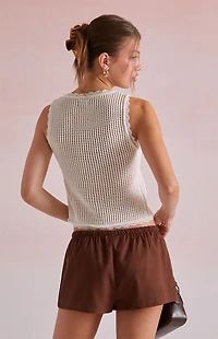 Beverly and Beck Linen Drawstring Micro Shorts