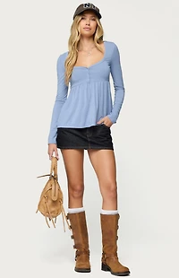 Edikted Lilla Henley Babydoll Top