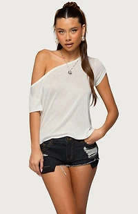 Edikted Amora Off Shoulder Sheer Top