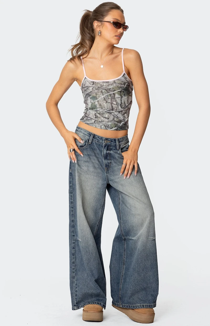 Edikted Camo Contrast Tank Top