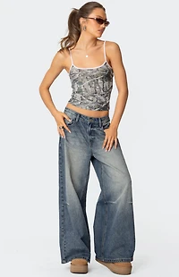 Edikted Camo Contrast Tank Top