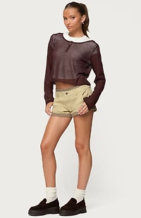 Edikted Kilian Sheer Knit Henley Top