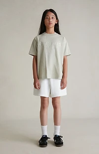 Fear of God ESSENTIALS Kids Cloud White Fleece Soccer Sweat Shorts