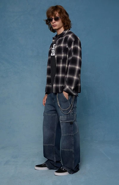 Pacsun Blake Extreme Baggy Jeans Cargo Dark Blue