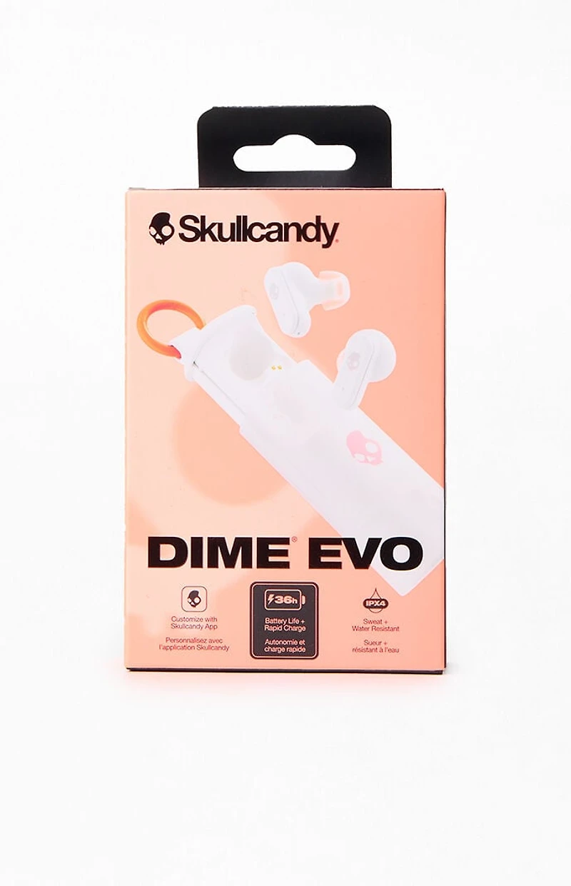 Skullcandy White Dime Evo Wireless Earbuds