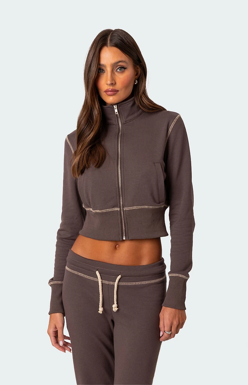 Edikted Alexia Zip-Up Sweatshirt