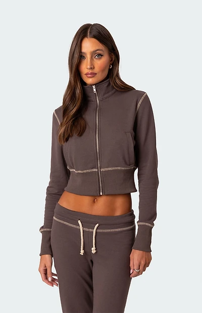 Edikted Alexia Zip-Up Sweatshirt