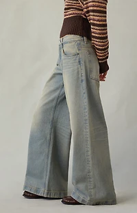 Pacsun Sloane Low Rise Ultra Baggy Jeans Light Blue Tint