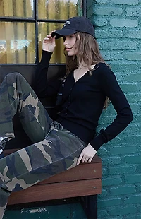 John Galt Black Button Down Cardigan