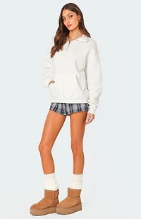 Edikted Oversized Quarter Zip Sweatshirt