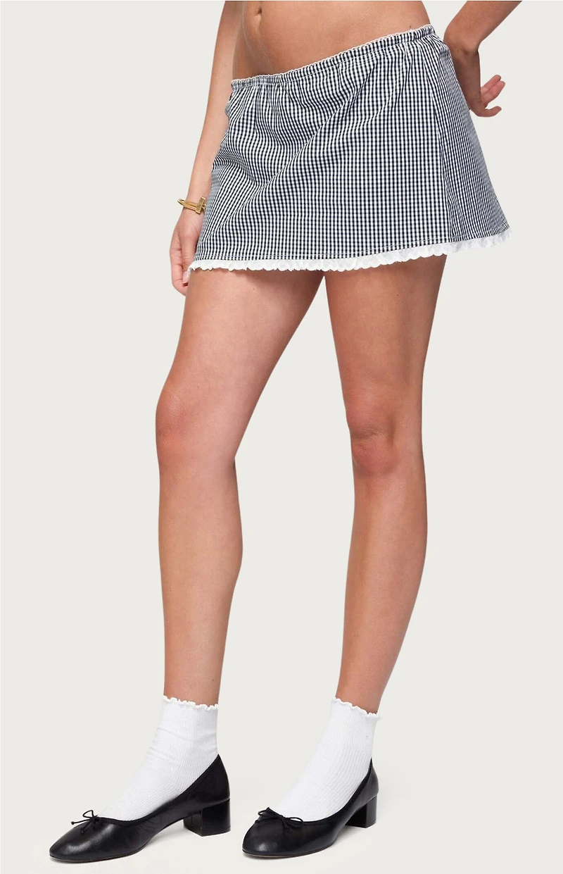 Edikted Paige Gingham Mini Skort