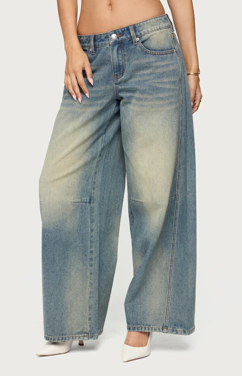 Edikted Washed Low Rise Baggy Jeans