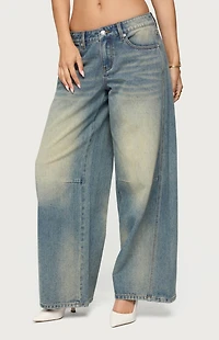 Edikted Washed Low Rise Baggy Jeans