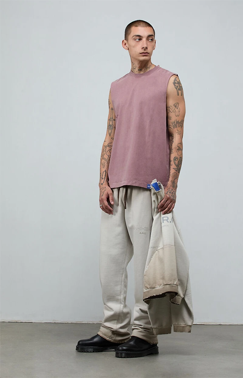 A.R.C. Vintage Khaki Heavyweight Fleece Baggy Sweatpants