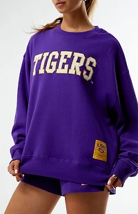 WILD COLLECTIVE x Pacsun LSU Tigers Applique Crew Neck Oversized Sweatshirt